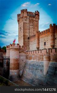 Castle of the Mota - famous old castle in Medina del Campo, Valladolid ,Castilla y Leon, Spain. Castle of the Mota