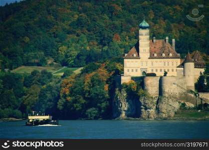 Castle on the riverbank, Schonbuhel Fortress, Austria