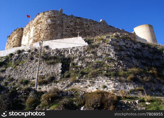 Castle on the wall in Silifke, Turkey