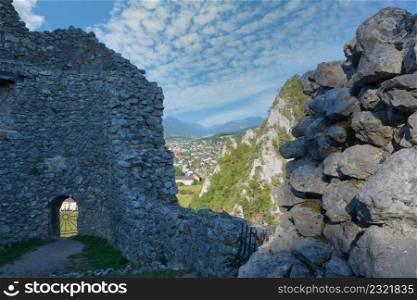 Castle ruin Falkenstein in the Jura area in Switzerland