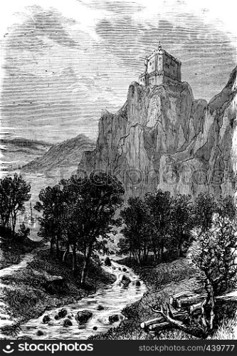 Castle Schoenhausen, vintage engraved illustration. Journal des Voyage, Travel Journal, (1880-81).