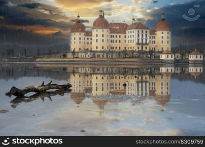 castle sea travel nature rain