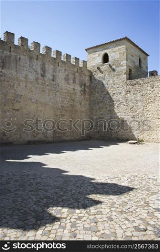 Castle structure in Lisbon, Portugal.