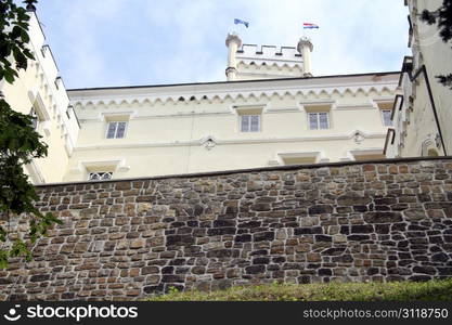 Castle Trakoshchan and stone wall in Croatia