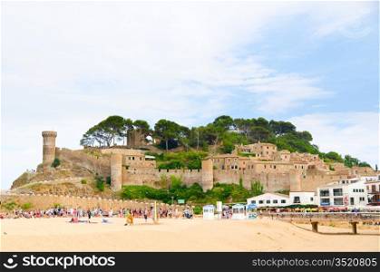 castle view from beach, Tossa de Mar, Spain