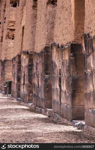 castle wall of Wiracocha, Raqchi, Peru