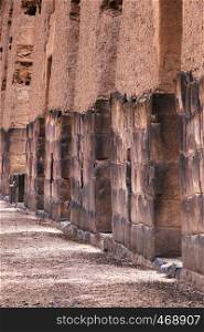 castle wall of Wiracocha, Raqchi, Peru
