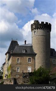 castle with tower close-up