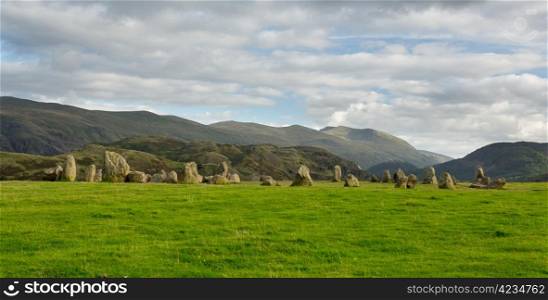 Castlerigg prehistoric stone circle near Keswick in Lake District