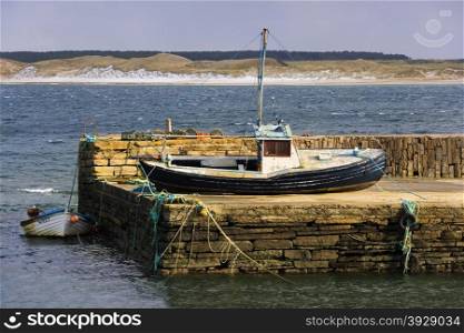 Castletown Harbour near Dunnet Head in northern Scotland. UK. Dunnet Head is the most northerly point on the British mainland.