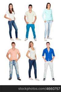 Casual and young people isolated on a white background