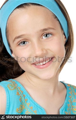 casual beautiful girl a over white background
