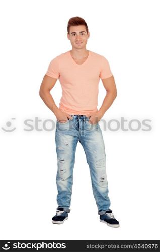 Casual boy isolated on white background