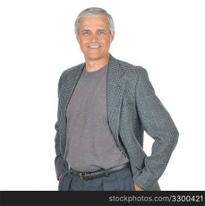 Casual Businessman in Tee Shirt and Jacket