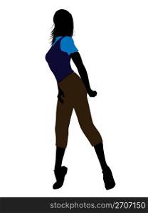 Casual dressed female silhouette on a white background