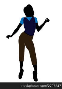 Casual dressed female silhouette on a white background