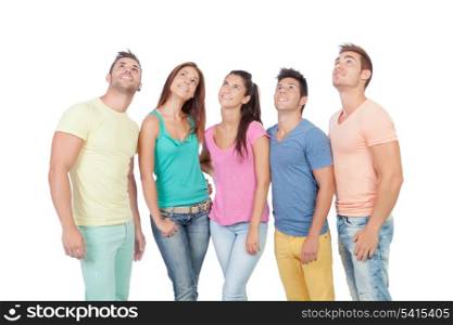 Casual group of friends isolated on white background&#xA;