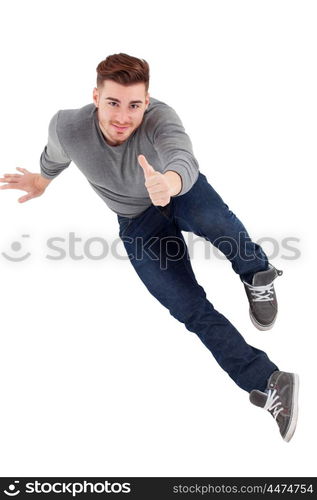 Casual handsome men saying Ok isolated on a white background