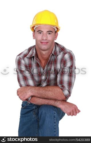 Casual male builder