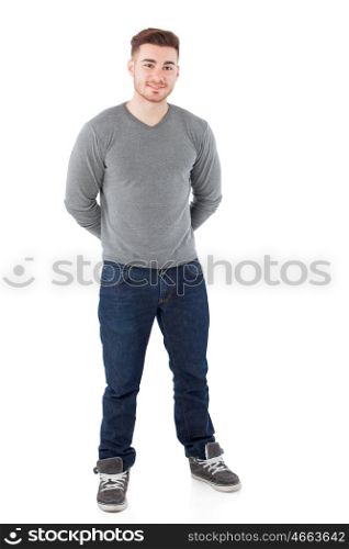 Casual men standing isolated on a white background