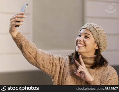 casual teenager taking selfie 4