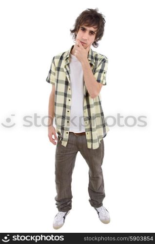 casual young man full body, isolated on white