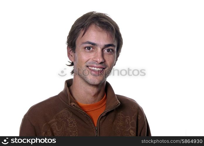 casual young man portrait in white background&#xA;