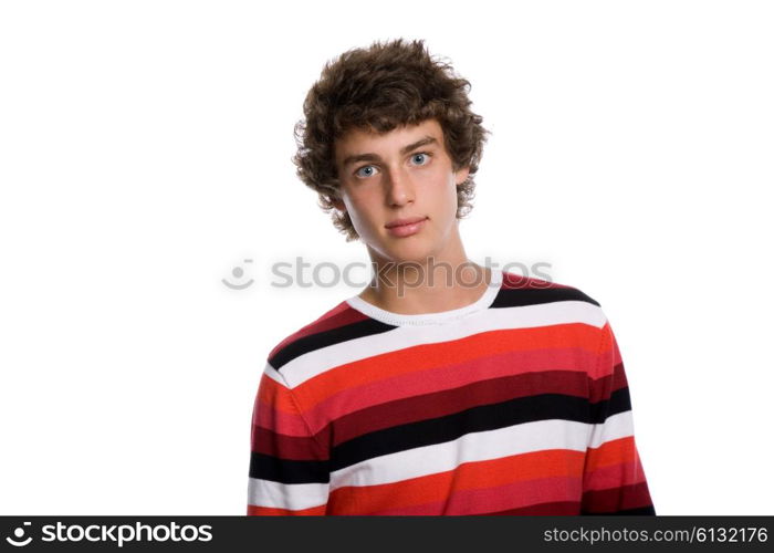 casual young man portrait, isolated on white