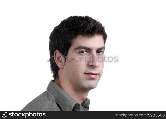Casual young man portrait isolated on white background