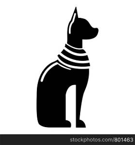 Cat egypt icon. Simple illustration of cat egypt vector icon for web. Cat egypt icon, simple black style