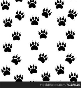 Cat or dog paw seamless pattern - animal footprint texture. illustration.. Cat or dog paw seamless pattern - animal footprint texture.