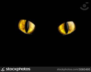 cat&rsquo;s eyes isolated on a black background