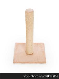 Cat scratching post, isolated on white background