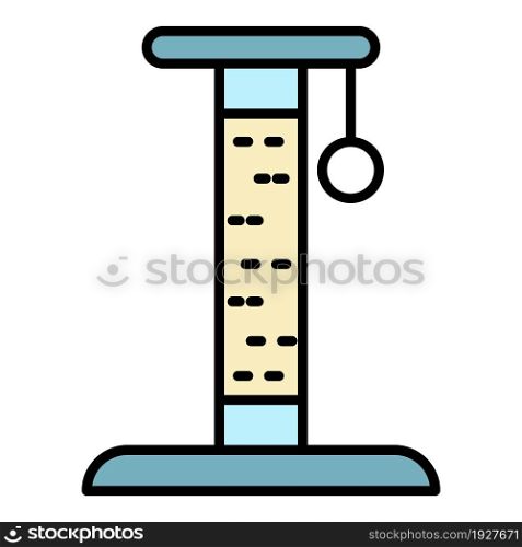 Cat tower play icon. Outline cat tower play vector icon color flat isolated. Cat tower play icon color outline vector