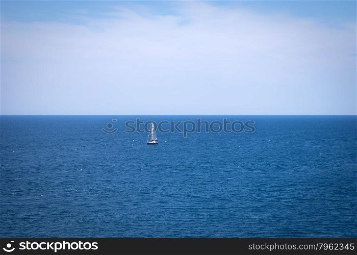 Catamaran sailing on the sea in Dalmatia, Croatia