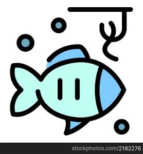 Catch fish lure icon. Outline catch fish lure vector icon color flat isolated. Catch fish lure icon color outline vector