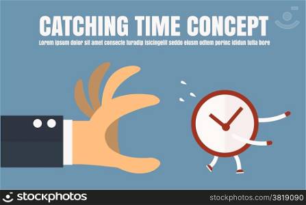 Catching time,Vector cartoon concept abstract business