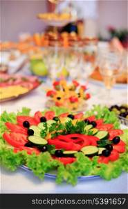 Catering before wedding ceremony, close up