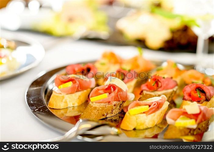 Catering canapes tray food details appetizers for special business events