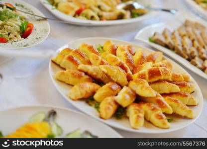 Catering food in dish at a wedding party