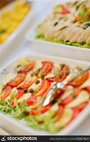 Catering food in dish at a wedding party