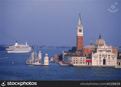 Cathedral at the waterfront, St. Mark&acute;s Cathedral, San Giorgio Maggiore, Venice, Veneto, Italy