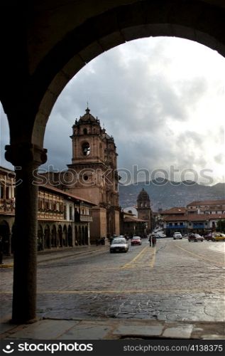 Cathedral in a city, Church De La Compania De Jesus, Plaza de Armas, Cuzco, Peru