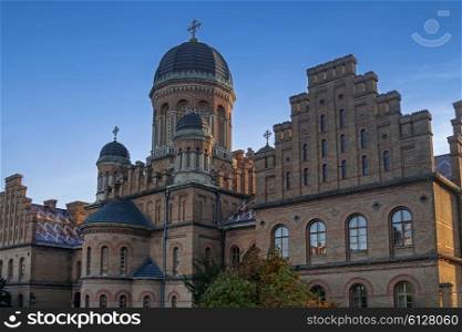 Cathedral made from brown bricks of Chernivtsi State Univercity, Ukraine&#xA;