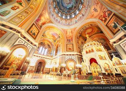 Cathedral of Christ the Saviour. fresco on ceiling and walls.