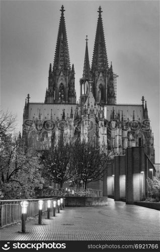 Cathedral of Cologne in the early morning hours, Germany, Europe