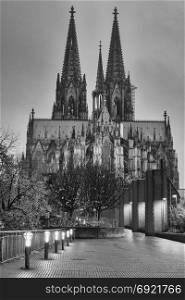 Cathedral of Cologne in the early morning hours, Germany, Europe