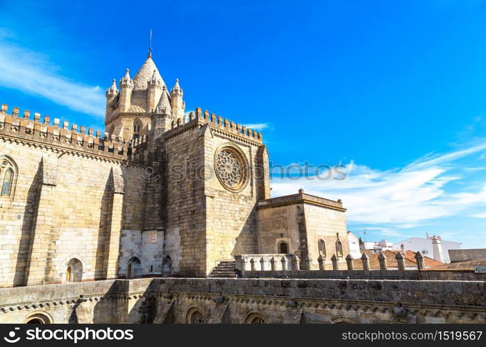 Cathedral of Evora, Portugal in a beautiful summer day