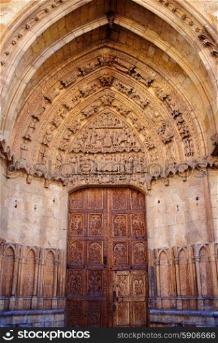 Cathedral of Leon carved door in Castilla at Spain