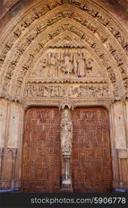 Cathedral of Leon door gothic arch in Castilla at Spain
